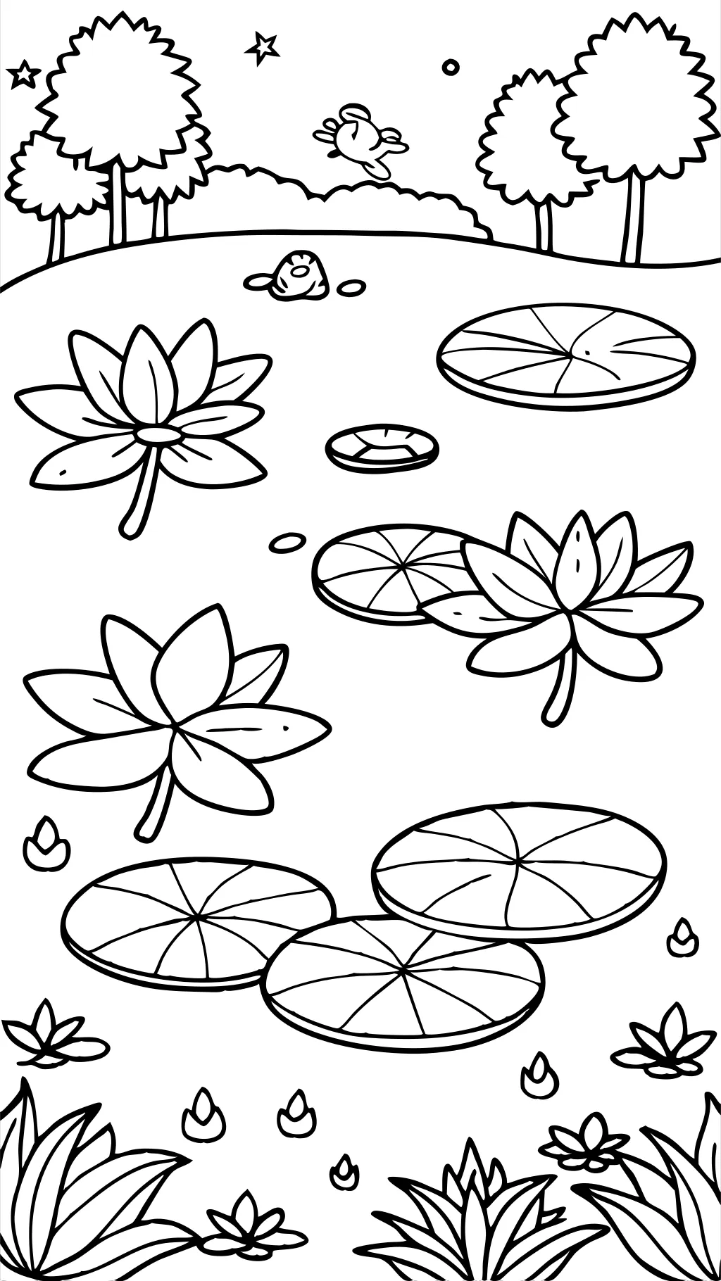 coloring page lily pad